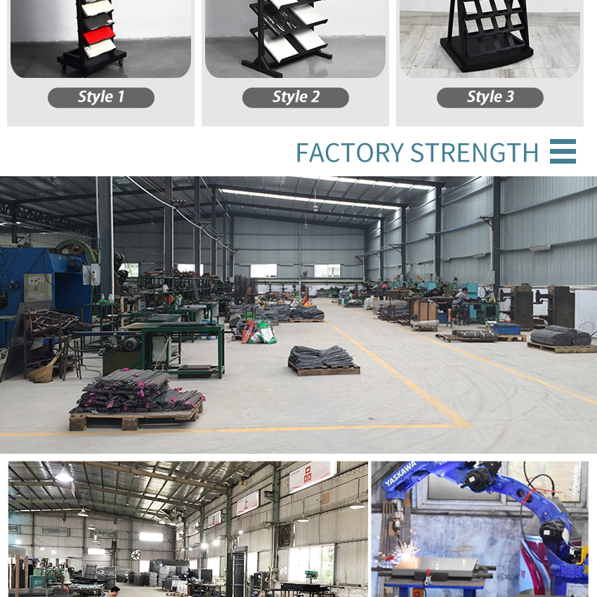 Factory Custom Logo Showroom Floor Quartz Display Stand Metal Sample Tower Shelf Marble Mosaic Tile Standing Stone Display Rack