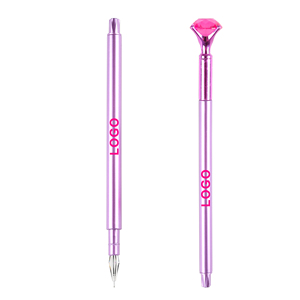 Customized Promotional Plastic Gel <b>Ink</b> Pen Big Diamond Crystal Bluk 1.0mm <b>Refills</b> Custom Printing Logo Personal Pens Office Gift - Product Image 5