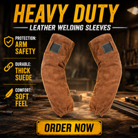 Manches de protection pour soudeurs YEESTECH en cuir, coton et Kevlar, résistantes à la chaleur et aux flammes, pour hommes et femmes