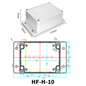 ABS bao vây điện tử nhà sản xuất tùy chỉnh với tai hình chữ nhật điện hộp nối trường hợp cho thiết bị điện tử - Product Image 2