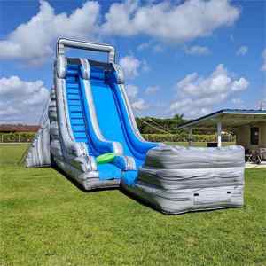 מגלשת מים מתנפחת כחולה 20 רגל של <span class=keywords><strong>Winsun</strong></span> Outdoor, מסחרית למבוגרים, 2 מסלולים, PVC, עם אפשרות להדפסת לוגו והתאמה אישית של גודל - Product Image 6