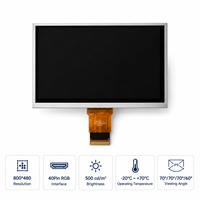 Módulo LCD TFT de 7 Pulgadas, 800*480, 40 Pines, RGB, 500 Nit, -20~+70°C, Pantalla LCD para Equipos de Automatización Industrial HMI