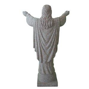Estatua Clásica del Sagrado Corazón de Jesús, Granito Rojo de la India, 24 Pulgadas de Alto - Product Image 4