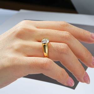 Chasau güzel takı kadın erkek 2.0ct 2 karat 8mm merkezi taş tektaş Moissanite 925 ayar gümüş düğün nişan yüzüğü - Product Image 6