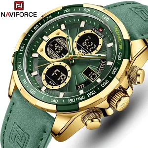นาฬิกา <span class=keywords><strong>NAVIFORCE</strong></span> 9197 รุ่นใหม่สำหรับผู้ชาย สายหนัง นาฬิกาทหาร นาฬิกากีฬา กันน้ำ นาฬิกาควอตซ์ นาฬิกาข้อมือโครโนกราฟ นาฬิกาผู้ชาย - Product Image 1