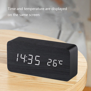Đồng Hồ Gỗ Kỹ Thuật Số Đồng Hồ Gỗ <span class=keywords><strong>Led</strong></span> Hiển Thị Nhiệt Độ Thời Gian Hình Chữ Nhật Bằng Tre Đồng Hồ Báo Thức Bằng Gỗ Phổ Biến - Product Image 5