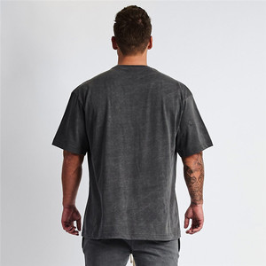 T-Shirt da <span class=keywords><strong>Uomo</strong></span> per Palestra in Cotone Oversize con Spalle <span class=keywords><strong>Larghe</strong></span> e Logo Personalizzato - Product Image 6