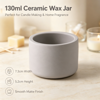 YBH - Portavelas Cilíndrico de Cerámica Mate de 130 ml con Logotipo Personalizado al por Mayor, Tarro de Vela Moderno de Estilo Nórdico para Decoración Navideña del Hogar, Ecológico