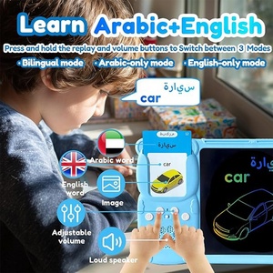 Tablet da Disegno NZMAN con Flashcard Bilingue per Bambini, Carte Flash Parlanti <span class=keywords><strong>Arabo</strong></span>-Inglese, Lavagna LCD per <span class=keywords><strong>Scrittura</strong></span>, Giocattolo Educativo Regalo - Product Image 5