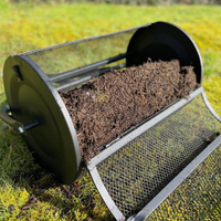 Épandeur à rouleaux de haute qualité, facile à assembler, outil de jardinage manuel, épandeur de compost en maille pour pelouse