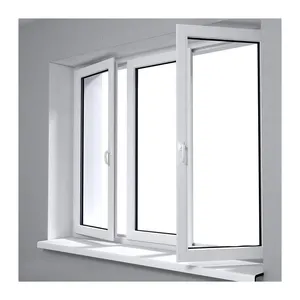 Enerji tasarrufu pencere ve kapılar üreticisi salıncak vinil UPVC çift ses geçirmez plastik çelik pencereler
