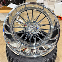 Jantes de camion personnalisées de 20, 22, 24 et 26 pouces entièrement polies pour F250 Super Duty, jantes en alliage forgé 8x170, largeur et déport personnalisés