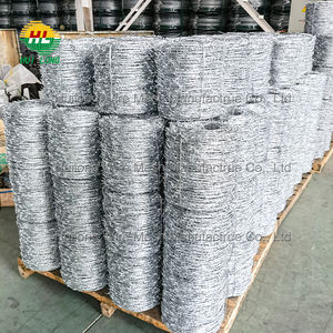 <span class=keywords><strong>500</strong></span> mètres anti-corrosion de fil de fer barbelé enduit de PVC prix galvanisé plongé chaud de fil de fer par petit pain - Product Image 5