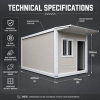 Maison préfabriquée moderne en conteneur, bureau de chantier portable, poste de garde, cabine de sécurité, abri modulaire en acier, unité en kit