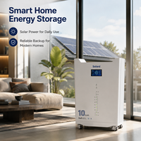 Batería LiFePO4 de 10 kWh con Carcasa Reforzada para Uso Doméstico a Largo Plazo, Híbrida, Apilable, de Alta Eficiencia y 8000 Ciclos de Carga, Solard