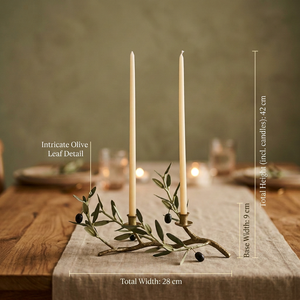 Candelabro de latón con diseño de rama de olivo, soporte para velas dobles, decoración del hogar, duradero - Product Image 2