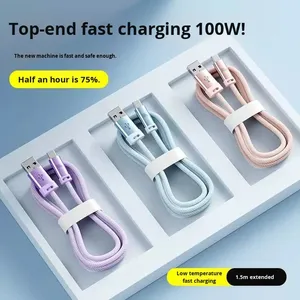 <span class=keywords><strong>Cavo</strong></span> Dati <span class=keywords><strong>USB</strong></span> Type-C Intrecciato in Nylon da 100W <span class=keywords><strong>per</strong></span> Ricarica Super Veloce, Compatibile con Telefoni, Stampanti, Computer e Auto - Compatibile con Vivo, in Rame - Product Image 2