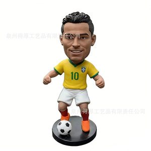 Figura Personalizada de Bobblehead de Fútbol, Adorno Decorativo de Resina, Modelo de Atleta Deportivo, Camiseta de Brasil, Número 10 - Product Image 1