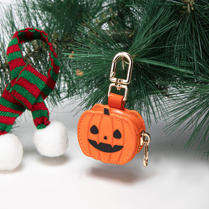 Llavero Monedero de Cuero con Diseño de Calabaza para Mochila, Adorno Decorativo, Regalo de Halloween - Product Image 2