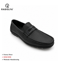 Mocassins pliables en cuir véritable grainé pour hommes, chaussures de conduite de luxe RADOLFA, chaussures professionnelles souples