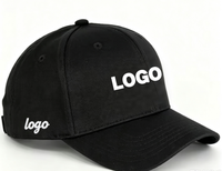 Zwarte logo geborduurde verstelbare baseballcap voor sport en casual wear