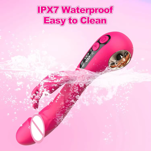 Секс-продукт 2 в 1: ручной вибратор-кролик с функцией лизания, дилдо для стимуляции точки G и клитора, двойная вибрация, стимулирующий женский мастурбатор - Product Image 6