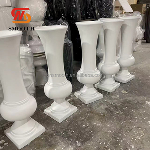 Jarrón Alto de Fibra de Vidrio Blanco <span class=keywords><strong>SMS</strong></span> para Decoración de Bodas, Centros de Mesa, Soporte para Jarrón de Flores Tipo Trompeta para Decoración de Pasillos de Boda - Product Image 6
