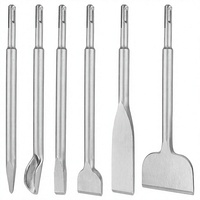 Jeu de ciseaux SDS Plus pour marteaux perforateurs, 6 pièces, comprenant ciseaux à pointe, plats, à dégarnir, à rainurer, à décapier et à cisailler les carreaux
