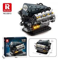 Reobrix 33013 2026 Nuevo Modelo Deportivo de Motor V6 MOC, Juguetes Educativos DIY para Niños, Regalo para Niños, 1268 Piezas, Juego de Bloques de Construcción