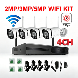 Kit NVR WiFi TSEye de 4 Canales, Cámara de Seguridad HD de 2MP, 3MP, 5MP para Exteriores, IP66, Sistema de Monitoreo CCTV Inalámbrico con Detección de Movimiento - Product Image 1