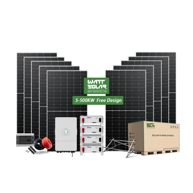 Full Set Hybrid Solar Energy Storage System 10Kw 12KW With Deye Hybrid Inverter Lifepo4 Battery Including Solar Mounting System