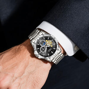 Reloj de Pulsera de Buceo Unisex, Mecánico, Automático, con Tourbillon, Diseño Casual, de Acero Inoxidable, con Fase Lunar, OEM ODM - Product Image 6