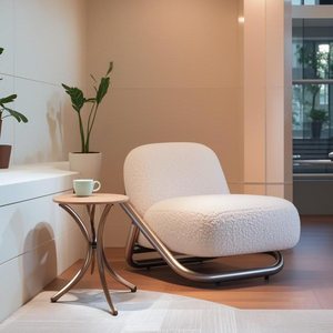 Fauteuil moderne et écologique en tissu chenille au <span class=keywords><strong>design</strong></span> touffeté Dossier de siège doux et rembourré Salon durable pour la maison et le bureau - Product Image 4