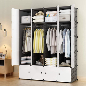 Assembler Almirah Cube Armoire en plastique Armoire bon marché pliable PP Maison Panneau moderne Armoire pour vêtements - Product Image 2
