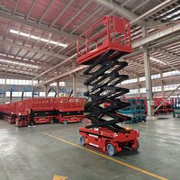 Plateforme élévatrice à ciseaux autopropulsée à batterie extensible, capacité 230 kg, pour grandes surfaces de travail