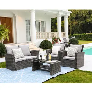 Amazon Best Seller Outdoor Wicker Sofa Set For Patio Hotel Garden Beach Park For Outdoor Furniture