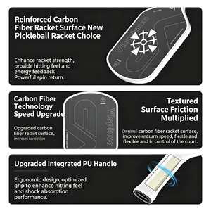 Juego de Raquetas de Pickleball de Grafito Avanzado para Nivel Intermedio con Control de Potencia y Superficie Texturizada, Incluye 2 Raquetas, 4 Pelotas y 1 Bolsa - Product Image 6