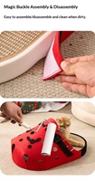 Lit pour chat moderne en forme de pantoufle avec griffoir intégré, en feutre durable résistant aux rayures, conserve sa forme, cadeaux pour animaux de compagnie sur le thème de Noël, emballage carton