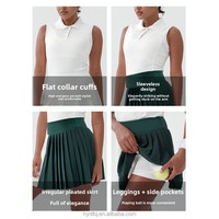 Conjunto de Falda Deportiva Premium Casual y Transpirable para Tenis, Golf, Yoga y Correr al Aire Libre, con Bloques de Color y Cintura Elástica para Mujer