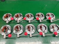 Klem Tri Clover baja tahan karat 316L, segel katup kupu-kupu Manual untuk DN15-DN150 air