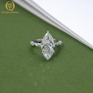 Luxury Big Size Marquise Cut White Gold <b>Diamond</b> <b>Ring</b> High Clarity Lab Grown <b>Diamond</b> DE Color Custom for Gift for Engagement - Product Image 1