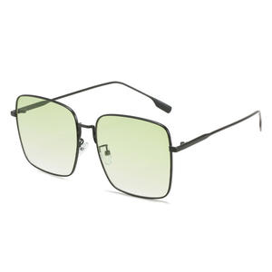 Gafas de sol con montura cuadrada de estilo coreano para mujer, lentes de PC UV400, montura completa, moda, verde aguacate, YC5025 A3 - Product Image 5