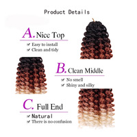 En gros, Cheveux synthétiques en fibre haute température africaine de 8 pouces, style Jamaican Bounce Jumpy Wand Curl, pour tresses au crochet et torsades