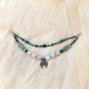 Chaîne de broche classique verte rétro à 2 rangs avec onyx vert, bijoux viking, collier celtique, bijoux tribaux, cadeau pour <span class=keywords><strong>vous</strong></span> - Product Image 2