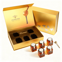 Boîte cadeau personnalisée pour miel avec fermeture magnétique, style premium, boîtes pliables avec logo de marque imprimé pour marque de luxe