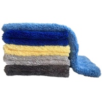 Serviette de nettoyage automobile en microfibre polaire corail à bords coupés, super absorbante, sans peluches, pour le detailing auto