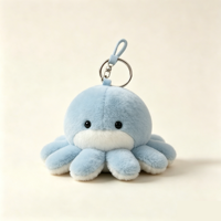 Porte-clés en peluche personnalisé en forme d'animal marin, mini jouet en peluche super doux pour sac à dos, cadeau scolaire, OEM ODM
