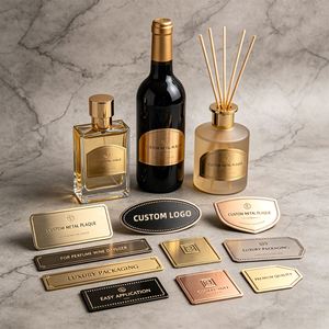 Étiquettes Métalliques Personnalisées de Luxe pour Bouteilles de Parfum, Étiquettes Dorées pour Carafes à Vin et Spiritueux, Badges de Marque pour Diffuseurs d'Arômes et de Parfums - Product Image 1