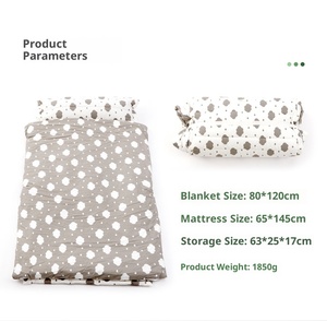 Sac de couchage en pur coton avec oreiller, respirant, écologique, tapis de couchage pour enfants, camping, portable et pliable, couverture de sieste - Product Image 2