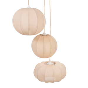 Set di 3 Lampadari Sferici a Sospensione in <span class=keywords><strong>Beige</strong></span> Caldo per Sala da Pranzo - Product Image 1